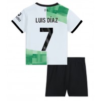 Camisa de Futebol Liverpool Luis Diaz #7 Equipamento Secundário Infantil 2023-24 Manga Curta (+ Calças curtas)